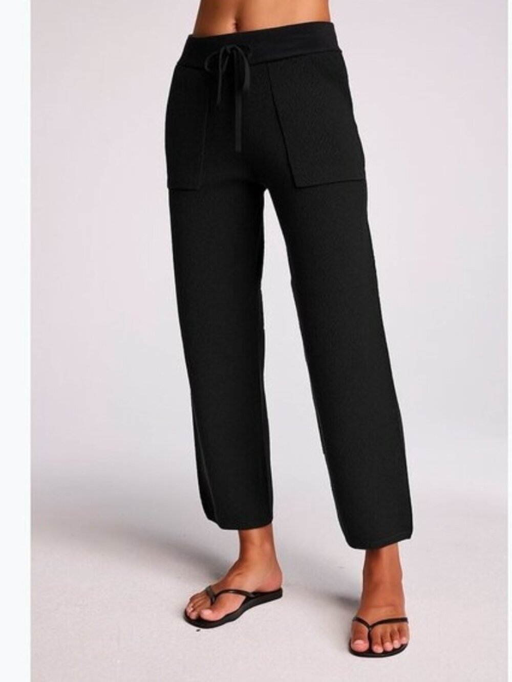 We Are Sundays Pointelle Cole Pant in Black - M